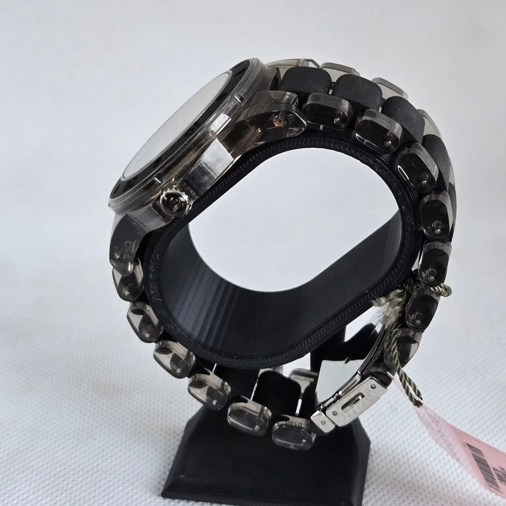Juicy Couture Womens Rich Watch 1900870 Black Clear Link Band NWT 6.5